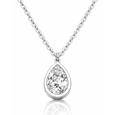 Cilla Jewels Ketting Dames Zilverkleurig Druppel Zirkonia
