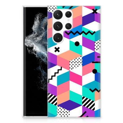 Samsung Galaxy S22 Ultra | TPU Hoesje | Blokken Kleurrijk Samsung Galaxy S22 Ultra | TPU Hoesje | Blokken Kleurrijk
