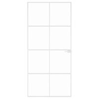 VidaXL Binnendeur 93x201,5 cm gehard glas en aluminium smal wit - thumbnail
