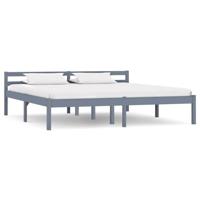 Bedframe massief grenenhout grijs 160x200 cm - thumbnail