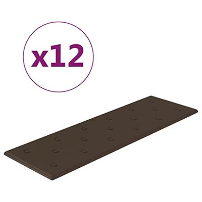 Wandpanelen 12 st 3,24 m 90x30 cm kunstleer bruin