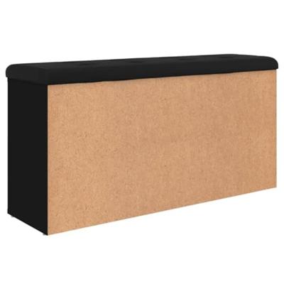 Schoenenbank 102x32x50 cm bewerkt hout zwart
