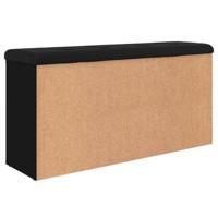 Schoenenbank 102x32x50 cm bewerkt hout zwart - thumbnail