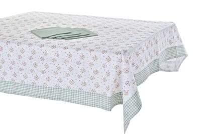 Tafellinnenset DKD Home Decor Blommor 150 x 250 x 0,5 cm Groen