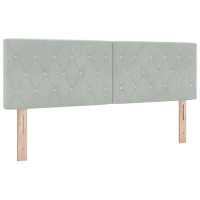 LED Hoofdbord met LED -striplichten Lichtgrijs 80 cm Fluweel