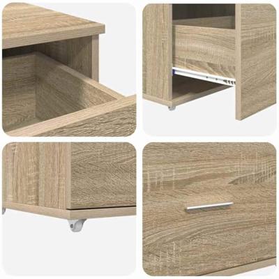 Bureau met lade Sonoma eiken 131,5 x 50 x 106,5 cm Bewerkt hout