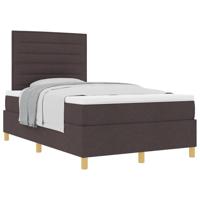 Boxspringbed met matras Donkerbruin 120 x 190 cm Stof - thumbnail