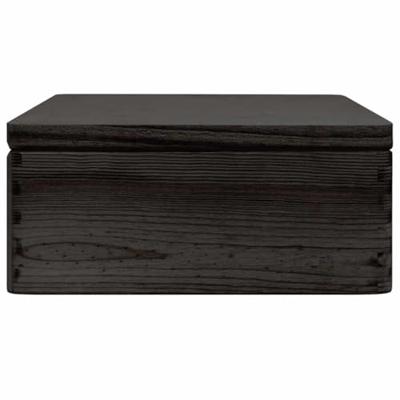 VidaXL Houten kist met deksel 40x30x13 cm massief grenenhout zwart