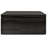 VidaXL Houten kist met deksel 40x30x13 cm massief grenenhout zwart - thumbnail