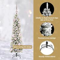 Kunstkerstboom met 150 LED Wit 120 cm PVC en Metaal en Plastic - thumbnail