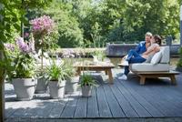 Elho Vibia Campana straight bloempot rond 47 cm living concrete - thumbnail