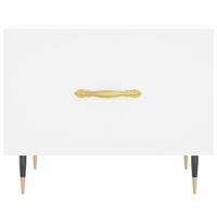 Salontafel 50x50x40 cm bewerkt hout wit - thumbnail