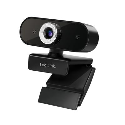 LogiLink LogiLink Pro full HD USB webcam with microphone Full HD-webcam Klemhouder, Microfoon