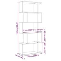Kamerscherm / boekenkast 5-laags 70x24x161 cm hout oud hout - thumbnail