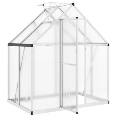 VidaXL Tuinkas met basisframe 169x114x195 cm aluminium zilverkleurig
