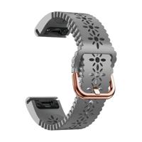 By Qubix - Flower siliconen bandje - Grijs - Compatible met Garmin Fenix 7s/6s/5s / Instinct 2s / Epix Pro Gen 2 (42mm) - Compatible Garmin bandje - Bandbreedte: 20mm - thumbnail