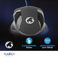 Nedis GMWD110BK Gaming Muis Bedraad Dpi: 1200 / 2400 / 4800 / 7200 Dpi Instelbare Dpi Aantal Knoppen: 6 Programmeerbare Knoppen Rechtshandig 1.50 M Zonder Verlichting - thumbnail