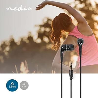 Nedis stereo in-ear earphones met ronde kabel / zwart - 1,2 meter