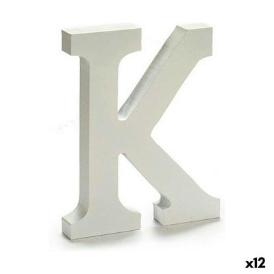 Brief K Hout Wit (1,8 x 21 x 17 cm) (12 Stuks)