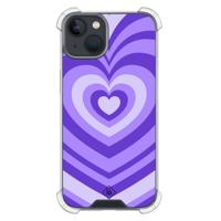 iPhone 13 mini shockproof hoesje - Hart swirl paars - thumbnail