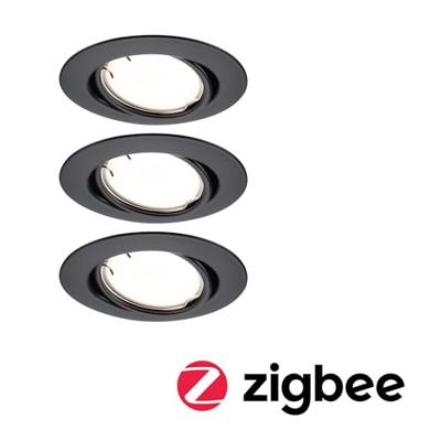 Paulmann 92465 LED-inbouwlamp Set van 3 stuks LED 14.7 W Zwart (mat) Paulmann 92465 LED-inbouwlamp Set van 3 stuks LED 14.7 W Zwart (mat)