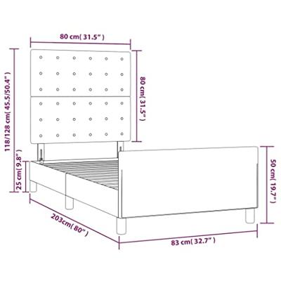 Bedframe zonder matras 80x200 cm fluweel donkergroen