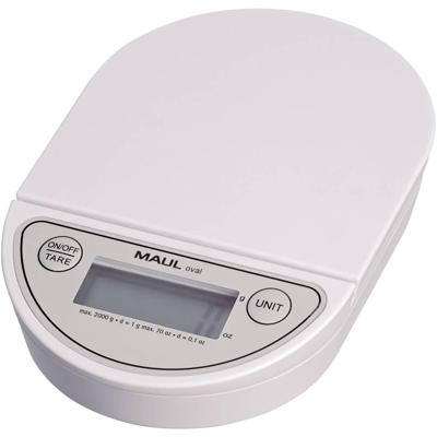 MAUL postweegschaal Oval 2 kg ( /1gr) incl. batterij wit