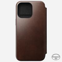 Nomad Modern Horween lederen folio iPhone 15 Pro Max - Rustic Brown - thumbnail
