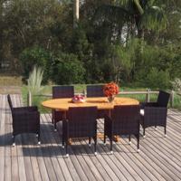 7-delige Tuinset poly rattan zwart - thumbnail