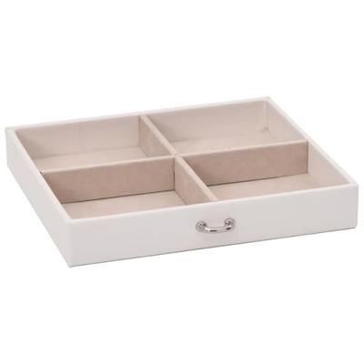VidaXL Sieradendoosje 4laags spiegel afsluitbaar 22,5x17,5x16,5 cm wit