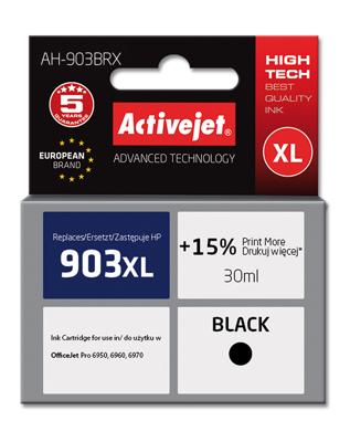 Activejet AH-903BRX inkt (vervanging HP 903XL T6M15AE; Premium; 30 ml; zwart)