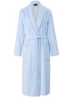 Cawö Cawö Dames Badjas met Sjaalkraag 3423 mittelblau 46 - thumbnail