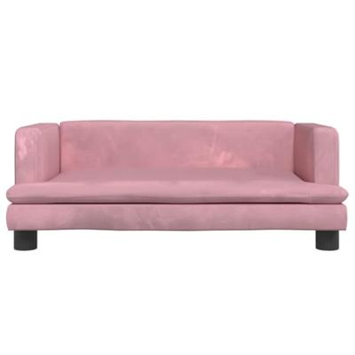 Kinderbank 80x45x30 cm fluweel roze