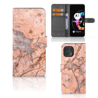 Motorola Edge 20 Lite | Bookcase | Marmer Oranje