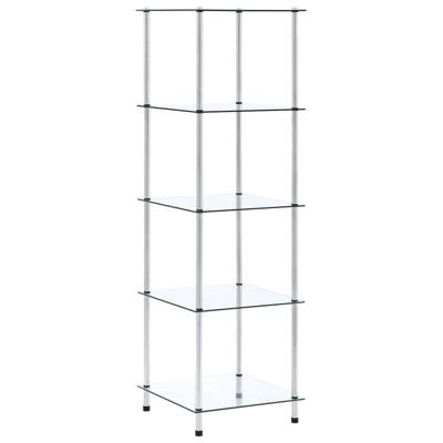 VidaXL Kastje 5-laags 40x40x130 cm gehard glas transparant