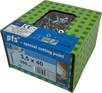 Pgb-Europe pfs+ | spaanplaatschroef pfs+ vzk-t ø 3,5x40 zn - pfwvtv001003500403 Pgb-Europe pfs+ | spaanplaatschroef pfs+ vzk-t ø 3,5x40 zn - pfwvtv001003500403
