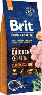BRIT Premium by Nature Senior Small&Medium Chicken - droog hondenvoer - 15 kg