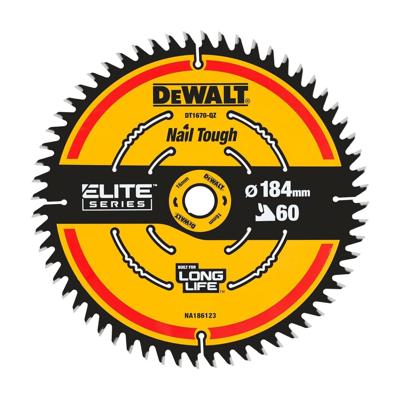 DeWalt Accessoires Cirkelzaagblad 184x16x60t, wisseltand, positief 7°, kerf 1,65mm - DT1670-QZ