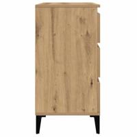 Dressoir 60x35x70 cm bewerkt hout artisanaal eikenkleur - thumbnail