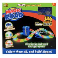 Kids Fun Magic Road autobaan glow in the dark 136 delig blauw - thumbnail