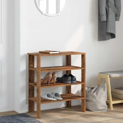 VidaXL Schoenenrek 61x32x70 cm bewerkt hout oud houtkleurig
