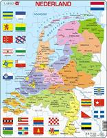 Selecta Larsen legpuzzel kaart nederland met provincies en vlaggen, 48st. - thumbnail
