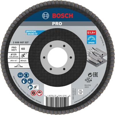 Bosch Accessories 2608607327 X571 Lamellenschijf Diameter 125 mm Boordiameter 22.33 mm Staal 1 stuk(s)
