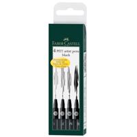 Faber Castell Tekenstift Pitt Artist Pen - 4-delig etui- zwart - thumbnail