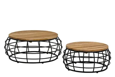 Apple Bee | Koffietafelset Pure Ø70 x 35 cm & Ø55 x 30 cm | Black Grey Apple Bee | Koffietafelset Pure Ø70 x 35 cm & Ø55 x 30 cm | Black Grey