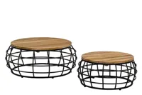 Apple Bee | Koffietafelset Pure Ø70 x 35 cm & Ø55 x 30 cm | Black Grey - thumbnail