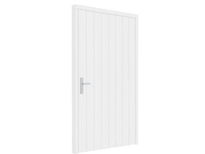 Trendhout Plaatdeur enkel XL - rechtsdraaiend - 120x211,5 cm + kozijn 133,4x218,9 cm - wit (incl. hang en sluitwerk)- - Hout- Trendhout