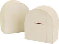 Creativ Company Houten spaarpot met halve ronding 10x9cm, 12st. - thumbnail