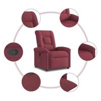 Fauteuil verstelbaar stof wijnrood - thumbnail