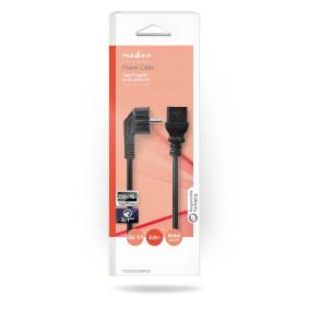 Nedis Stroomkabel | Type F (CEE 7/7) Male | IEC-320-C19 | Gehoekt | Recht | Vernikkeld | 2.00 m | Rond | PVC | Zwart | Doos - CEGB10300BK20 Nedis Stroomkabel | Type F (CEE 7/7) Male | IEC-320-C19 | Gehoekt | Recht | Vernikkeld | 2.00 m | Rond | PVC | Zwart | Doos - CEGB10300BK20